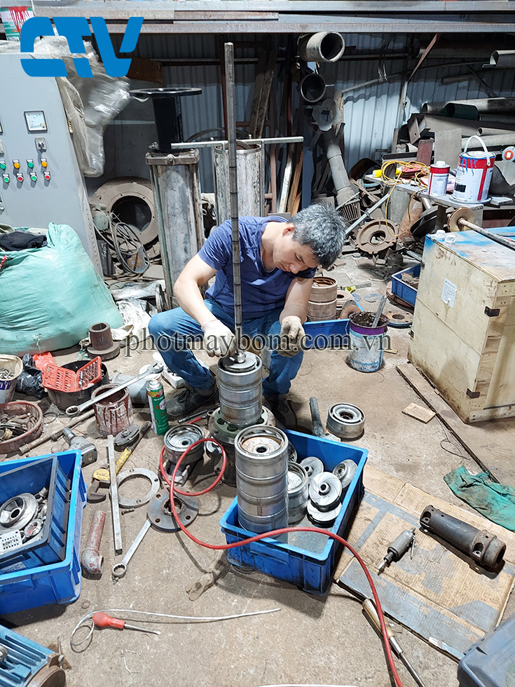 Thay cánh máy bơm trục đứng công nghiệp tại miền Bắc